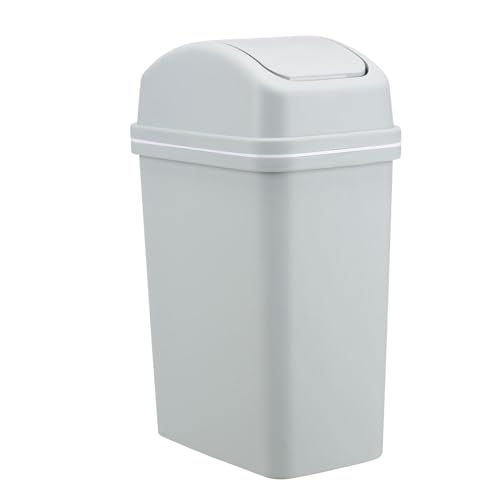 Toseky Swing Top Trash Can, 10L Large Capacity Trash Bins - Swing Bin Thickened Kitchen Waste Basket, Leak-Proof Waste Rubbish Trash Bins for Home, Living Room, Bedroom, Kitchen