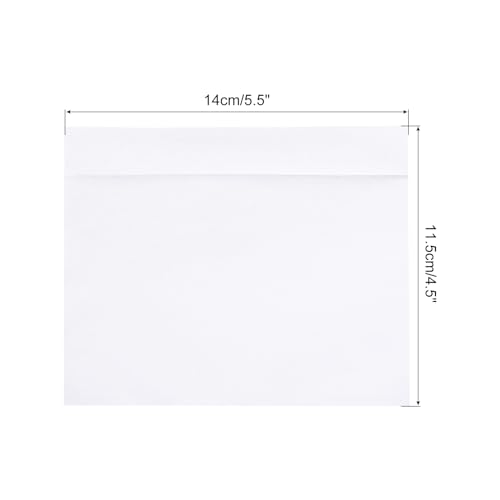 PATIKIL 4.5x5.5 Klarer Versandtaschenbeutel für Lieferscheine, 50er Packung, wasserdichte selbstklebende seitliche Lieferschein-Etikettenhüllen