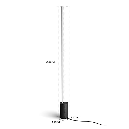 Image of Philips Hue Signe Smart Floor Lamp, Black - White and Color Ambiance LED Color-Changing Light - 2 Pack - Control with Hue App - Compatible with Alexa, Google Assistant, and Apple Homekit