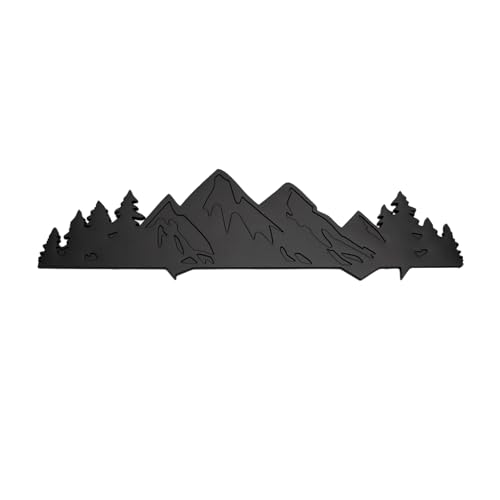 Image of Snow Mountain Tree Emblem Fit for Toyota Tacoma 2016-2024,Mountains Graphic Badge ABS Material Car Exterior Accessories. (Matte Black)