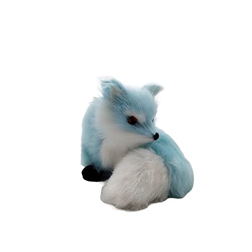 Dzyuzk-Fox Toy Children's Simulation Blue Fox Cute Realistic Plush Doll Blue Fox Plush Toy #TOP4