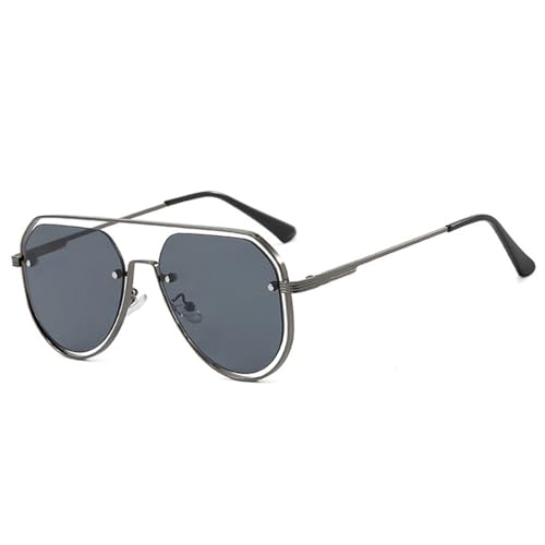 Lunettes de soleil en métal gris pistolet incarnant l'élégance rétro chic