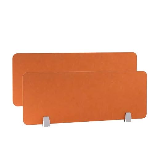 2 Packs Noise Reducing Desk Privacy Panel Desk Privacy Panel Reduce Noise And Visual Distractions, Sound Absorbing Proof For Desk Or Business(Orange,30X80CM)