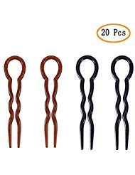 20 Pcs Grip Hair Pins U Shaped Bobby Pins Hair Bun Styling Clips Fast Magic Spiral Simple Twist Hair Pins Plastic Lady Style for Women Girls