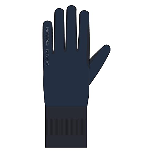 Gants d'équitation d'hiver pour femme taille L bleu marine Imperial Riding Hide & Shine chauds