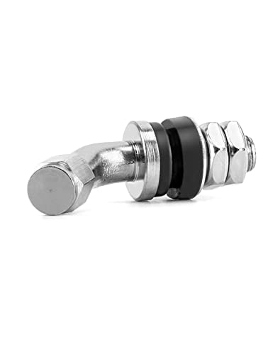 Image of QWORK Tire Valve Stem, 4Pcs 45 Degree Angled Bolt-in Valve Stems for Car Motorcycle Tyre