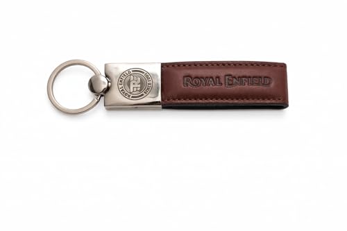 Image of Leather Strap Keychain, Embossed Logo Design, Durable Premium Key Ring for Bike Lovers & Gift Use