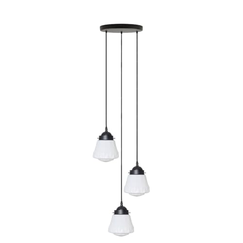 Lampe suspendue 3 lumières Bold Art Deco Trade en verre soufflé chic