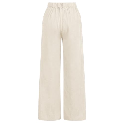 Pantalones anchos para niñas vaqueros rectos con botones 3
