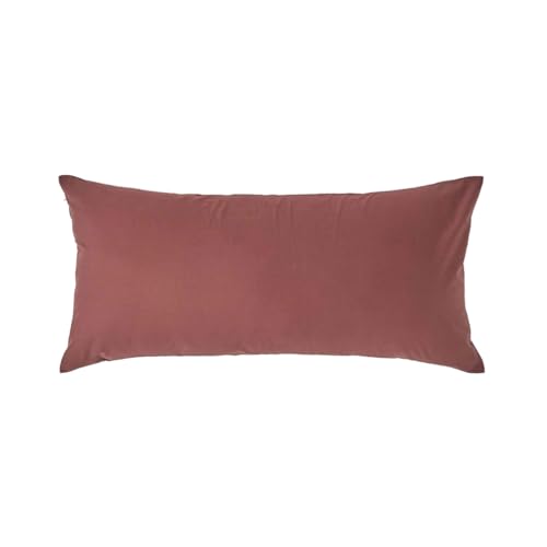 HOMESCAPES Chocolate Brown Pure Egyptian Cotton Euro Size Pillowcase 40 x 80 cm 200 TC 400 Thread Count Percale Equivalent Pillow Case with Zip