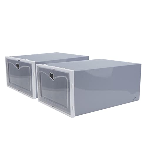Cabilock 2pezzi Scatola Per Scarpe in Plastica Trasparente Scatola Di Scarpe Cassetto Impilabile Da Uomo e Donna Per Proteggere Le Calzature Da Polvere e Graffi
