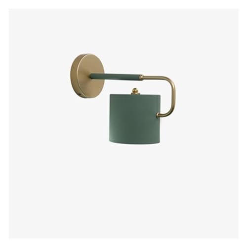 Lampe de chevet macaron verte deco bois pour un coin lecture cosy
