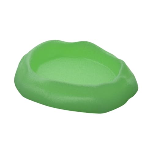 Reptile Water Dish Feeder Small Corner Food Tray Food Bowl for Chameleon Hermit Crab Bearded Dragon Horned Frog Leopard Gecko, Green