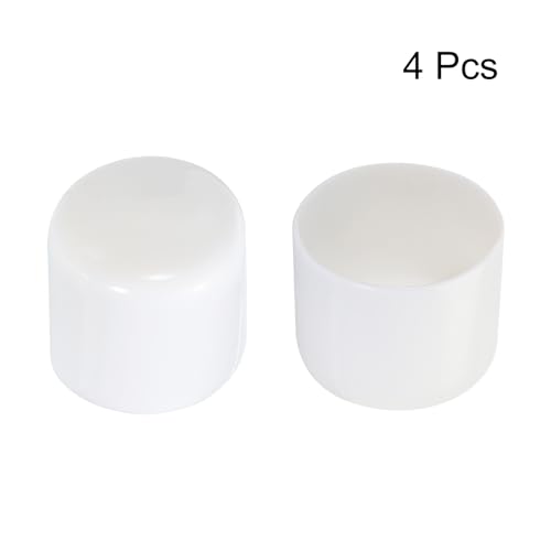 Image of uxcell 4pcs Rubber End Caps 60mm ID Vinyl Round Tube Bolt Cap Cover Screw Thread Protectors White, 40mm Height