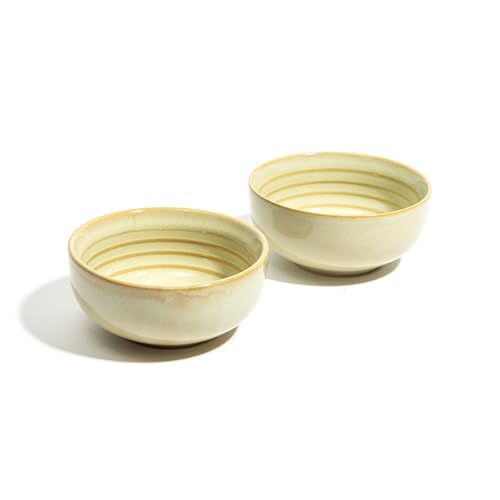 Image of Beyond Homes Ceramic Bowl Set of 4, 240ml | Microwave & Dishwasher Safe Ceramic Serving Bowls for Snack & Vegetables | Dal Curry Katori for Kitchen | Matte-Finish (4, Pistachio)