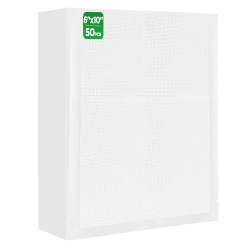 Vacuum Sealer Bags,50 PCS 6"×10" Textured Vacuum Sealing Bags,Commercial Grade,