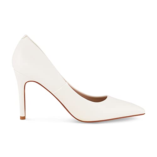Cushionaire Women's Lola Dress Pump With +Comfort, Wide Widths Available, White 10 #TOP3
