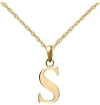 9ct Yellow Gold Initial Pendant & 18'' Chain Stamped 375 (=9ct gold)