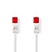 Produktbild Nedis Cat 6 Kabel | RJ45 (8P8C) Stecker | RJ45 (8P8C) Stecker | UTP | 1.00 m | flach | PVC | Weiss | Plastikbeutel