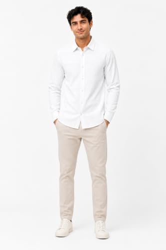 Image of The Kab's Men Casual Shirt | Textured Cotton Fabric Regular Fit Shirts for Men Stylish | Full Sleeve Shirt for Man | Comfortable Breathable Fabric | Perfect for Casual Office and Outing Wear