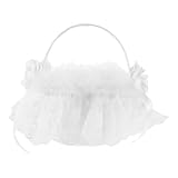 Abaodam Cesta para Ceremonia de Boda Estilo Occidental, Cesta de Flores para Niñas Asa Tejida, Uso Multifuncional para Esparcir Pétalos o Almacenar Frutas en Eventos Nupciales