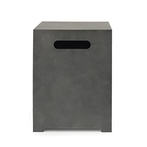 Christopher Knight Home Wellington Outdoor Tank Holder Side Table - Concrete Finish