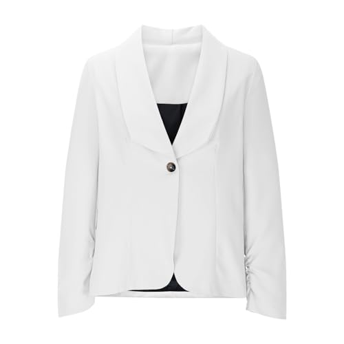 Blazers for Women Business Casual 3/4 Sleeve Womens Blazer with Padded Shoulder Work Office Slim Fit Outfits Jackets3