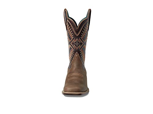 Ariat Womens Odessa Stretchfit Embroidered Square Toe Casual Boots Mid Calf Low Heel 1-2" - Brown2