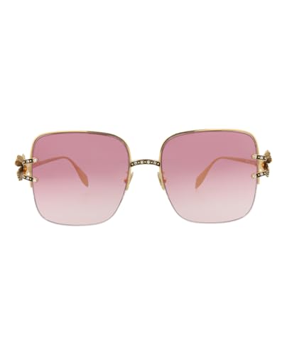 Alexander McQueen Square-Frame Metal Sunglasses