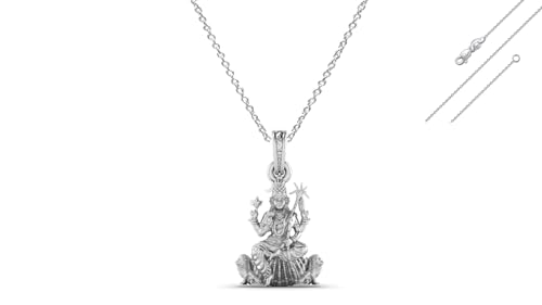 Chaîne médaillon Kanchipuram et pendentif Maa Kamakshii en argent pour homme et femme