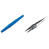 ホーザン(HOZAN) ESDソフトチップピンセット 静電気対策ピンセット 全長125mm 開き幅10mm 先端幅3.0mm R型 P-643-J + ホーザン(HOZAN) グリップ ケース ホルダー 保管、先端保護に 粘着テープで簡単固定 P-845