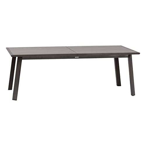 Hespéride - Table de Jardin Extensible Pavane Praline - 12 Places - Aluminium Traité Epoxy Antirouille - Meuble d'Extérieur à Rallonge Papillon