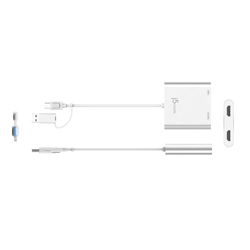 Adaptateur USB-C vers 2 HDMI j5create JCA365 Argent 0.2m