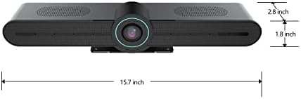 TOALLIN 4K Ultra HD Conference Camera with Microphones and Speaker, Video Conference Camera System Video Bar for Meeting Rooms, Wide Angle View ePTZ Conference Room Webcam