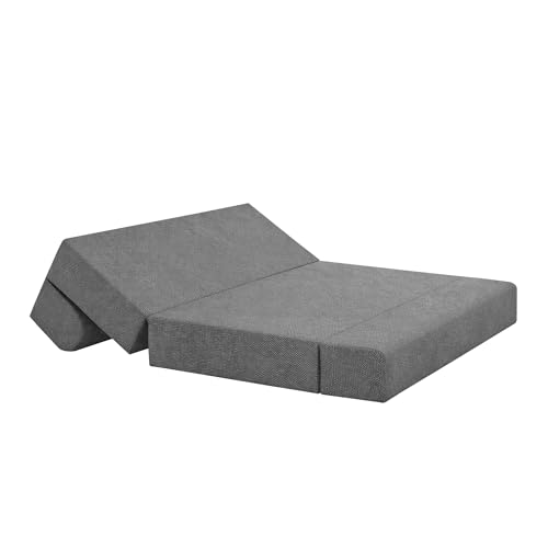 Image of Foldable Two Seater Sofa Bed 4 X 6 Ft Jute Fabric Washable Cover Sofa Cum Bed with Cushions Convertible Sofa Bed for Home (Grey Color - Pre-Assembled)