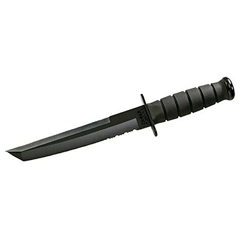Hottest Sale Ka-Bar 1245CP KA bar, Tanto, Serrated Edge, Black (Clam Pack),Medium