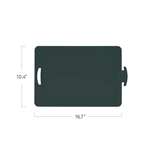Sillymann Sanitizable Platinum Silicone Cutting Board | Double Side Chopping Mat, Easy To Storage | Non-Slip Thick 0.18“T, 10.4” (W) X 16.7” (L) (Ocean Green) #TOP3