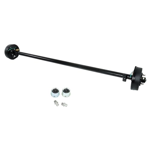 GXYWADY 3500lbs Trailer Axle Electric Brake 5 Lug 4.5 Inch Trailer Axle 89 Inch Hub Face 74 Inch Spring Center