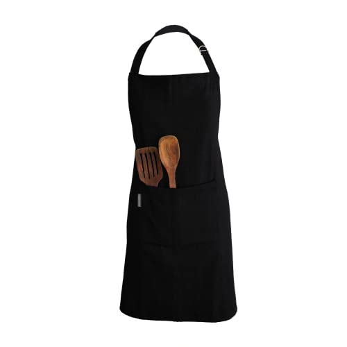 Mellow Buff 2 Pack Chef Apron, 100% Cotton Kitchen Apron With An Adjustable Neck With Long Ties, For Cooking, Baking | Black … #TOP13