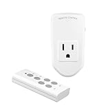 BN-LINK Wireless Remote Control Outlet Electrical Switch for Lights, Fans, Christmas Lights, Small Appliance, 100ft Long Range White 10A/1200W, 1 Remote + 1 Outlet, ETL & FCC Certified