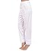 Fiacafyo Women's Silk Slip Pettipants Half Slip Satin Culotte Bloomers Loose Elastic Waist Lounge Pants Bottoms Pantliner (A-White, S)