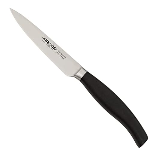 Arcos Series Clara - RVS gesmeed Nitrum 4" Office Mes, Polypropyleen Handvat - Zwart