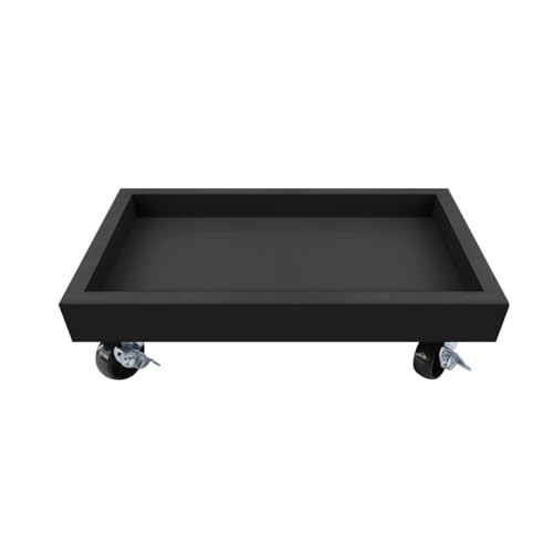 植木鉢台 プランター用受皿 鉢受プレート フラワースタンド 内径50cm 可動式 ストッパー機能付 室内 屋外 ガーデニング 360°回転のキャスター 移動便利 プランター鉢 鉢置き 樹脂製 おしゃれ 正方形 ブラック