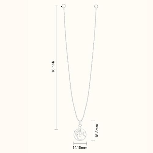 Image of Miss Highness 925 Sterling Pure Silver Pendant for Men & Boys, Religious Pendants with Chain, Minimal Silver Jewellery, with Certificate of Authenticity, Birthday, Anniversary, Gift for Husbandfriend