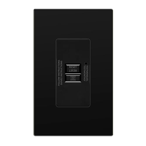 LIDER 20A Blank Face GFCI, Self-Test, LED Indicator, Anti-Interference (No-False-Trip) Protection, Outlet Protection, Screwless Wall Plate, ETL Listed, Thermoplastic, Matte Black, 1-Pack