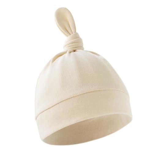 ffgguuiic Cotton Breathable Baby Bonnet Hat Soft Infants Earflap Bonnet Fetal Caps Comfortable Headwear for 0 to 6 Months Unisex Beige