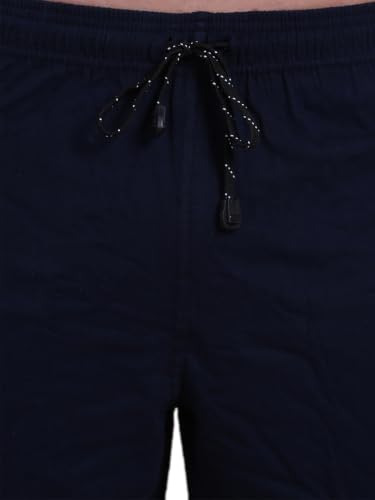 Image of T.T. Cotton Blend Shorts for Men | Regular Fit | Elasticated & Zipper | 2 Sided Pockets & 1 Back Pocket | Solid | Above Knee Length Bermuda Short | Ideal for Casual Outings