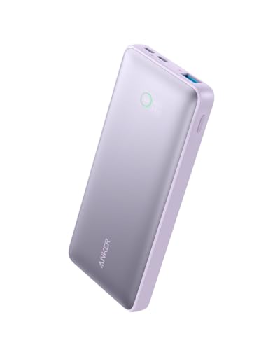 Image of Anker 533 Power Bank 10000 mAh Capacity (PD 25W) with 3 Port, 2 USB-C, 1 USB-A Fast Charging for iPhones, iPads, Samsung Smartphones and Other Android Devices - Violet