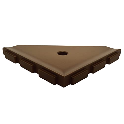 Questech Décor 8 Inch Corner Shower Shelf And 5 Inch Caddy Foot Rest, Geo Lugged Back For New Construction, Mounted Bathroom Shower Organizer, Bronze Finish #TOP3