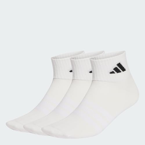 adidas Unisex adulto THIN&LIGHT SPORTSWEAR ANKLE SOCKS 3 PAIR PACK, white/white/black, 37-40